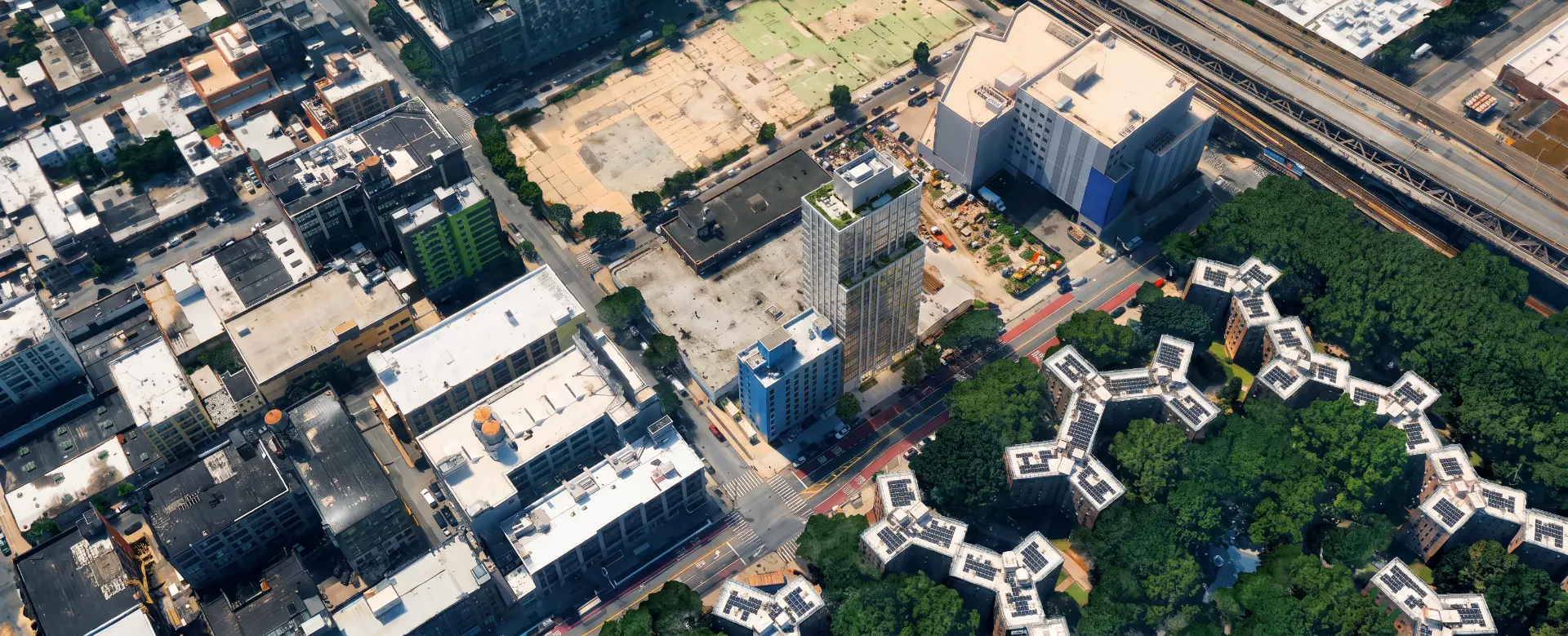 Aerial rendering of the tower from above